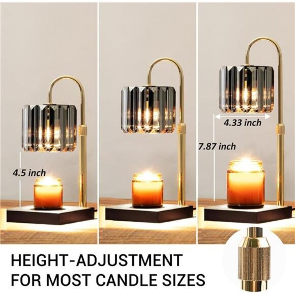 Candle warmer lamp dimmable electric glass wax melter timer night light gift - Picture 2 of 7